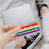 3Pcs I'm So Gay I Can't Even Drive Straight Vinyl Sticker, I'm So Gay Sticker, Rainbow LGBT Stickers, LGBT Flag Pride Bumper Decal, Gay Proud Sticker- Sticker For Laptop Water Bottle Phone Hard Hat 3"